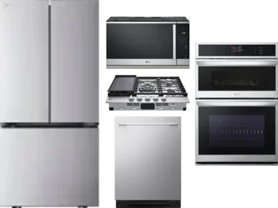 5 Piece Package Includes Refrigerator, Cooktop, Wall Oven, Microwave And Dishwasher