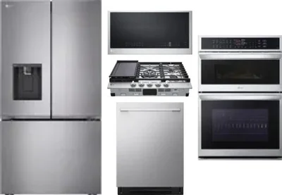 5 Piece Package Includes Refrigerator, Cooktop, Wall Oven, Microwave And Dishwasher