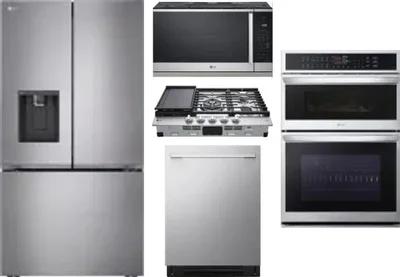 5 Piece Package Includes Refrigerator, Cooktop, Wall Oven, Microwave And Dishwasher