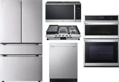 5 Piece Package Includes Refrigerator, Cooktop, Wall Oven, Microwave And Dishwasher