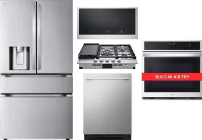 5 Piece Package Includes Refrigerator, Cooktop, Wall Oven, Microwave And Dishwasher
