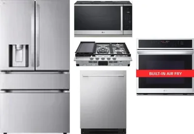 5 Piece Package Includes Refrigerator, Cooktop, Wall Oven, Microwave And Dishwasher