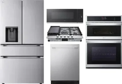 5 Piece Package Includes Refrigerator, Cooktop, Wall Oven, Microwave And Dishwasher