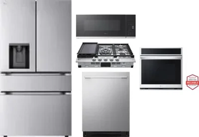 5 Piece Package Includes Refrigerator, Cooktop, Wall Oven, Microwave And Dishwasher