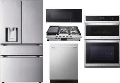 5 Piece Package Includes Refrigerator, Cooktop, Wall Oven, Microwave And Dishwasher