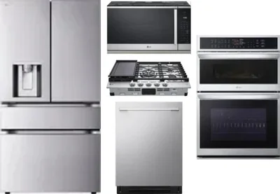 5 Piece Package Includes Refrigerator, Cooktop, Wall Oven, Microwave And Dishwasher