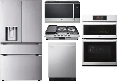 5 Piece Package Includes Refrigerator, Cooktop, Wall Oven, Microwave And Dishwasher