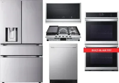 5 Piece Package Includes Refrigerator, Cooktop, Wall Oven, Microwave And Dishwasher
