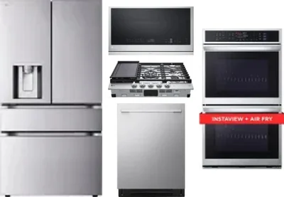 5 Piece Package Includes Refrigerator, Cooktop, Wall Oven, Microwave And Dishwasher