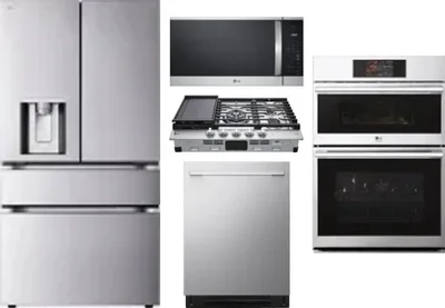 5 Piece Package Includes Refrigerator, Cooktop, Wall Oven, Microwave And Dishwasher