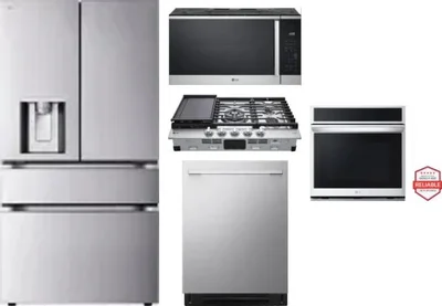 5 Piece Package Includes Refrigerator, Cooktop, Wall Oven, Microwave And Dishwasher