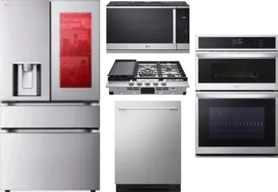 5 Piece Package Includes Refrigerator, Cooktop, Wall Oven, Microwave And Dishwasher