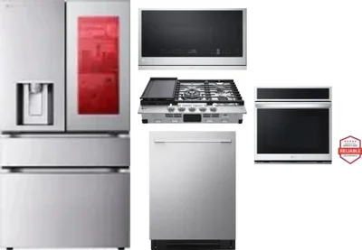 5 Piece Package Includes Refrigerator, Cooktop, Wall Oven, Microwave And Dishwasher