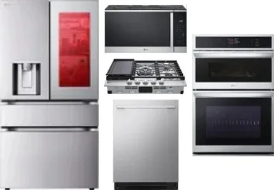 5 Piece Package Includes Refrigerator, Cooktop, Wall Oven, Microwave And Dishwasher