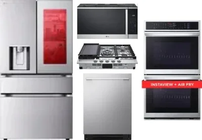 5 Piece Package Includes Refrigerator, Cooktop, Wall Oven, Microwave And Dishwasher