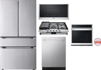 5 Piece Package Includes Refrigerator, Cooktop, Wall Oven, Microwave And Dishwasher