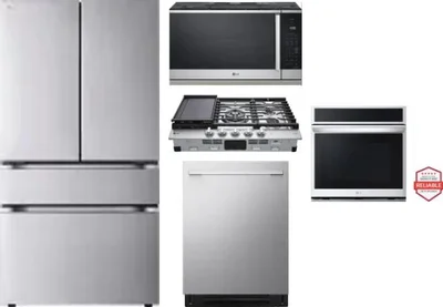 5 Piece Package Includes Refrigerator, Cooktop, Wall Oven, Microwave And Dishwasher