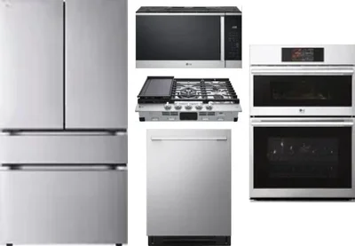 5 Piece Package Includes Refrigerator, Cooktop, Wall Oven, Microwave And Dishwasher