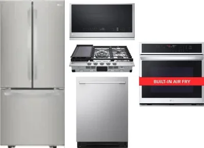 5 Piece Package Includes Refrigerator, Cooktop, Wall Oven, Microwave And Dishwasher