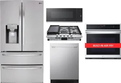5 Piece Package Includes Refrigerator, Cooktop, Wall Oven, Microwave And Dishwasher