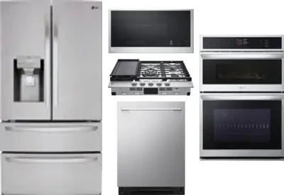5 Piece Package Includes Refrigerator, Cooktop, Wall Oven, Microwave And Dishwasher
