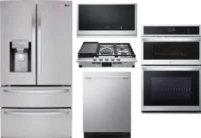 5 Piece Package Includes Refrigerator, Cooktop, Wall Oven, Microwave And Dishwasher