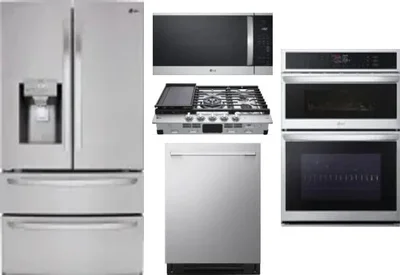 5 Piece Package Includes Refrigerator, Cooktop, Wall Oven, Microwave And Dishwasher