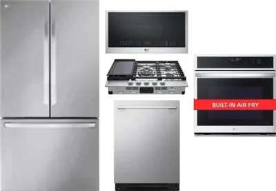 5 Piece Package Includes Refrigerator, Cooktop, Wall Oven, Microwave And Dishwasher