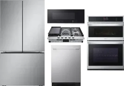 5 Piece Package Includes Refrigerator, Cooktop, Wall Oven, Microwave And Dishwasher