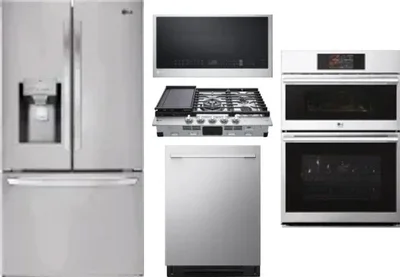 5 Piece Package Includes Refrigerator, Cooktop, Wall Oven, Microwave And Dishwasher