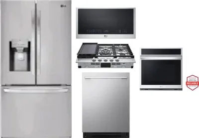 5 Piece Package Includes Refrigerator, Cooktop, Wall Oven, Microwave And Dishwasher