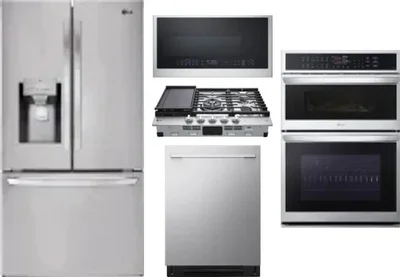 5 Piece Package Includes Refrigerator, Cooktop, Wall Oven, Microwave And Dishwasher