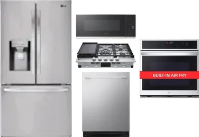 5 Piece Package Includes Refrigerator, Cooktop, Wall Oven, Microwave And Dishwasher