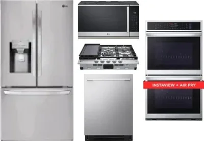 5 Piece Package Includes Refrigerator, Cooktop, Wall Oven, Microwave And Dishwasher