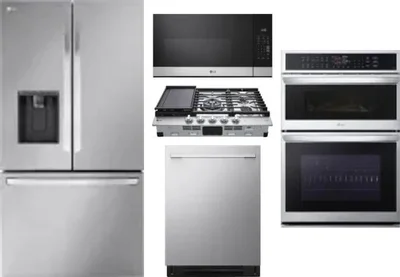 5 Piece Package Includes Refrigerator, Cooktop, Wall Oven, Microwave And Dishwasher