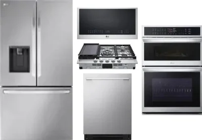 5 Piece Package Includes Refrigerator, Cooktop, Wall Oven, Microwave And Dishwasher