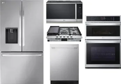 5 Piece Package Includes Refrigerator, Cooktop, Wall Oven, Microwave And Dishwasher