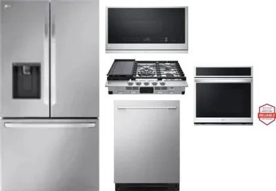 5 Piece Package Includes Refrigerator, Cooktop, Wall Oven, Microwave And Dishwasher