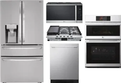 5 Piece Package Includes Refrigerator, Cooktop, Wall Oven, Microwave And Dishwasher