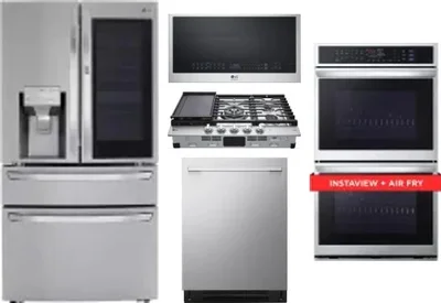 5 Piece Package Includes Refrigerator, Cooktop, Wall Oven, Microwave And Dishwasher