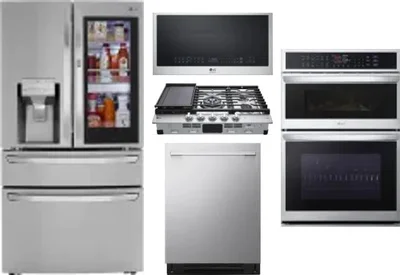 5 Piece Package Includes Refrigerator, Cooktop, Wall Oven, Microwave And Dishwasher