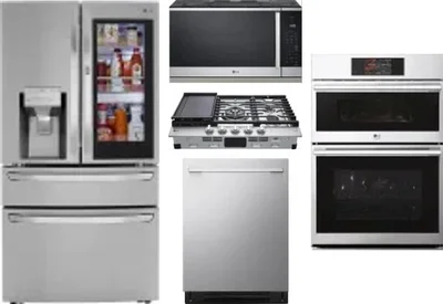 5 Piece Package Includes Refrigerator, Cooktop, Wall Oven, Microwave And Dishwasher