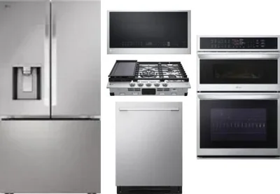 5 Piece Package Includes Refrigerator, Cooktop, Wall Oven, Microwave And Dishwasher
