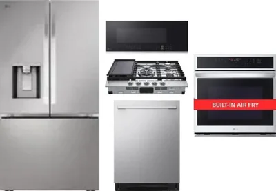 5 Piece Package Includes Refrigerator, Cooktop, Wall Oven, Microwave And Dishwasher
