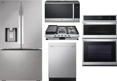 5 Piece Package Includes Refrigerator, Cooktop, Wall Oven, Microwave And Dishwasher