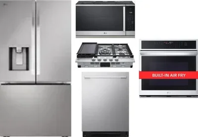 5 Piece Package Includes Refrigerator, Cooktop, Wall Oven, Microwave And Dishwasher