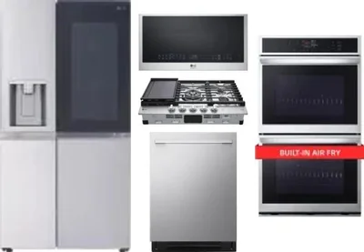 5 Piece Package Includes Refrigerator, Cooktop, Wall Oven, Microwave And Dishwasher