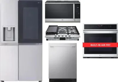 5 Piece Package Includes Refrigerator, Cooktop, Wall Oven, Microwave And Dishwasher