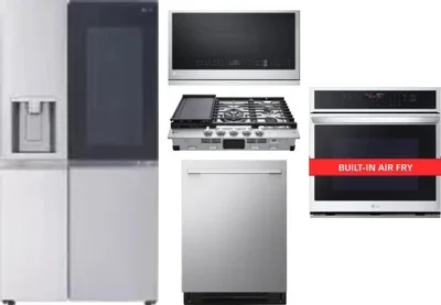5 Piece Package Includes Refrigerator, Cooktop, Wall Oven, Microwave And Dishwasher