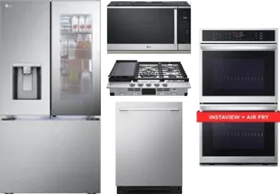 5 Piece Package Includes Refrigerator, Cooktop, Wall Oven, Microwave And Dishwasher